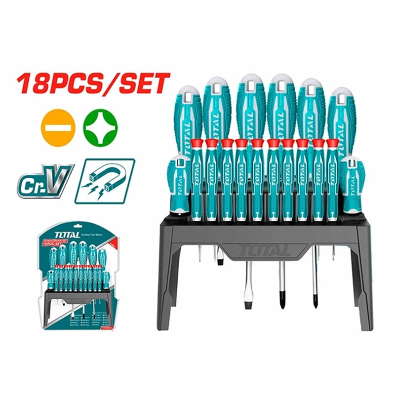 پیچ گوشتی توتال مدل THT-250618 مجموعه 18 عددی