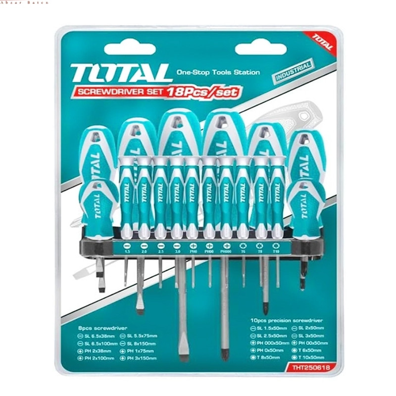 پیچ گوشتی توتال مدل THT-250618 مجموعه 18 عددی