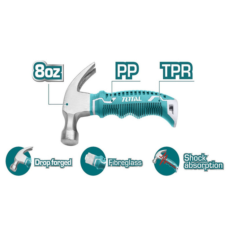 چکش میخ کش توتال مدل THTM7386D وزن 220 گرم