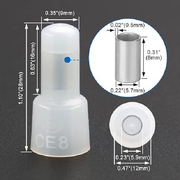 وایرشو ده ده الکتریک گروپ مدل کانکتور پرسی کد CE-8 مجموعه 50 عددی