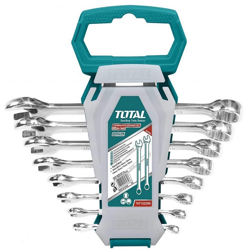 آچار یکسر تخت و یکسر رینگی توتال مدل THT102286 مجموعه  8 عددی