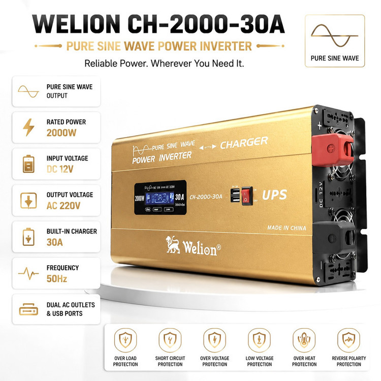 اینورتر تک فاز ویلیون مدل CH-2000-30A ظرفیت ۲ کیلووات