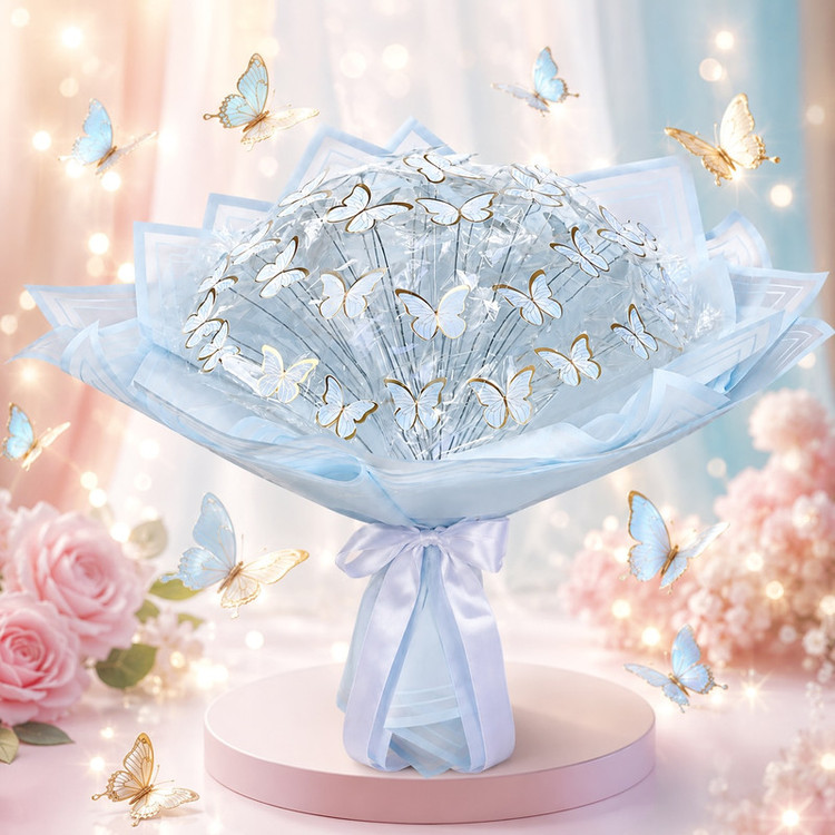 دسته گل مصنوعی مدل پروانه کد BLU01