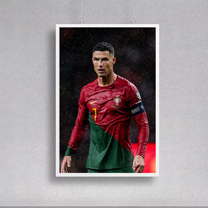 تابلو طرح رونالدو مدل cr7 فریم سفید